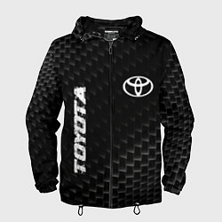 Ветровка с капюшоном мужская Toyota карбоновый фон, цвет: 3D-черный