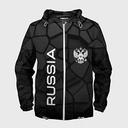 Ветровка с капюшоном мужская Черная броня Россия, цвет: 3D-белый
