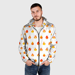 Ветровка с капюшоном мужская Мерцающие искры на светлом, цвет: 3D-черный — фото 2
