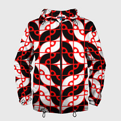Ветровка с капюшоном мужская Геометрическая абстракция, цвет: 3D-черный