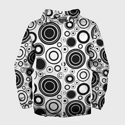 Ветровка с капюшоном мужская Абстрактные круги, цвет: 3D-белый