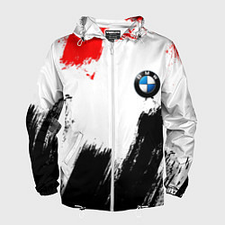 Ветровка с капюшоном мужская BMW art, цвет: 3D-белый