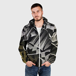 Ветровка с капюшоном мужская Каллиграфический момент, цвет: 3D-белый — фото 2