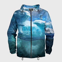 Ветровка с капюшоном мужская Subnautica - КРАБ на леднике, цвет: 3D-черный