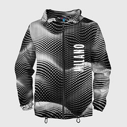 Ветровка с капюшоном мужская Авангардный фрактальный паттерн - Милан, цвет: 3D-черный