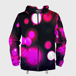 Ветровка с капюшоном мужская Розовые блики света, цвет: 3D-черный