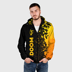 Ветровка с капюшоном мужская Doom - gold gradient: по-вертикали, цвет: 3D-черный — фото 2
