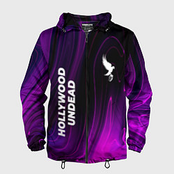 Ветровка с капюшоном мужская Hollywood Undead violet plasma, цвет: 3D-черный