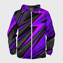 Ветровка с капюшоном мужская Спорт униформа - пурпурный, цвет: 3D-белый