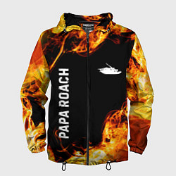 Мужская ветровка Papa Roach и пылающий огонь
