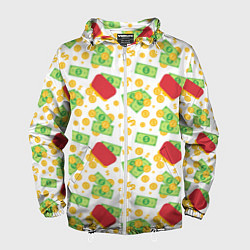 Ветровка с капюшоном мужская Cash, цвет: 3D-белый