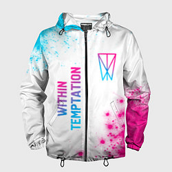 Мужская ветровка Within Temptation neon gradient style: надпись, си