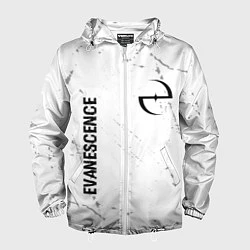 Ветровка с капюшоном мужская Evanescence glitch на светлом фоне: надпись, симво, цвет: 3D-белый