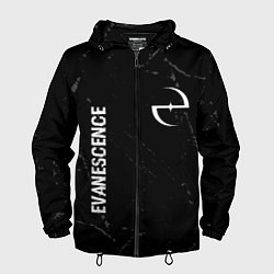 Мужская ветровка Evanescence glitch на темном фоне: надпись, символ