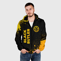 Ветровка с капюшоном мужская Black Butler - gold gradient: надпись, символ, цвет: 3D-черный — фото 2