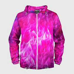 Ветровка с капюшоном мужская Pink texture, цвет: 3D-белый