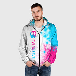 Ветровка с капюшоном мужская Babymetal neon gradient style: по-вертикали, цвет: 3D-черный — фото 2