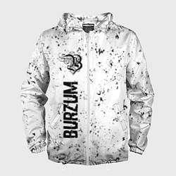 Ветровка с капюшоном мужская Burzum glitch на светлом фоне по-вертикали, цвет: 3D-белый