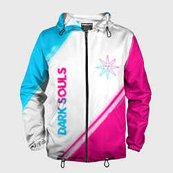 Ветровка с капюшоном мужская Dark Souls neon gradient style вертикально, цвет: 3D-черный