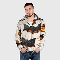 Ветровка с капюшоном мужская Сладкий хеллоуин, цвет: 3D-черный — фото 2