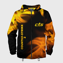 Ветровка с капюшоном мужская Counter-Strike 2 - gold gradient вертикально, цвет: 3D-черный