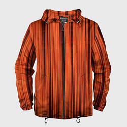 Ветровка с капюшоном мужская Абстрактные полосы красно-оранжевый, цвет: 3D-черный