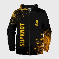 Ветровка с капюшоном мужская Slipknot - gold gradient вертикально, цвет: 3D-черный