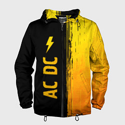 Ветровка с капюшоном мужская AC DC - gold gradient по-вертикали, цвет: 3D-черный