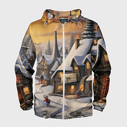 Ветровка с капюшоном мужская Необыкновенные приключения под новый год, цвет: 3D-белый