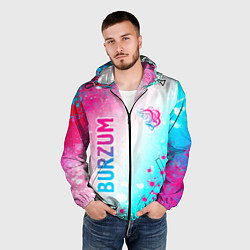 Ветровка с капюшоном мужская Burzum neon gradient style вертикально, цвет: 3D-черный — фото 2