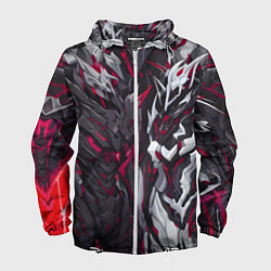Ветровка с капюшоном мужская Адская броня, цвет: 3D-белый