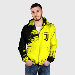 Ветровка с капюшоном мужская Juventus спортивные краски, цвет: 3D-черный — фото 2