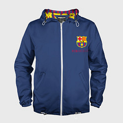 Ветровка с капюшоном мужская Месси - 10 номер футбольный клуб Барселона, цвет: 3D-белый