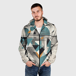 Ветровка с капюшоном мужская Три человека авангард, цвет: 3D-черный — фото 2