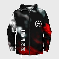 Ветровка с капюшоном мужская Linkin park flame, цвет: 3D-черный