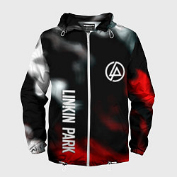 Ветровка с капюшоном мужская Linkin park flame, цвет: 3D-белый
