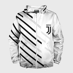 Ветровка с капюшоном мужская Juventus sport geometry, цвет: 3D-белый