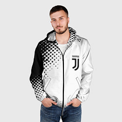 Ветровка с капюшоном мужская Juventus sport black geometry, цвет: 3D-черный — фото 2