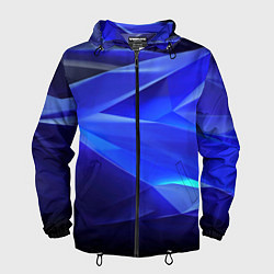 Ветровка с капюшоном мужская Black and blue abstract background sport style, цвет: 3D-черный