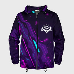 Ветровка с капюшоном мужская Warframe neon gaming, цвет: 3D-черный