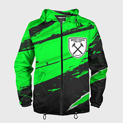 Ветровка с капюшоном мужская West Ham sport green, цвет: 3D-черный