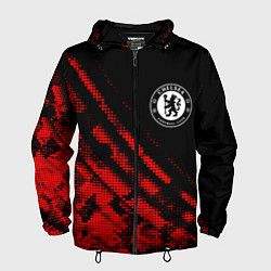 Ветровка с капюшоном мужская Chelsea sport grunge, цвет: 3D-черный
