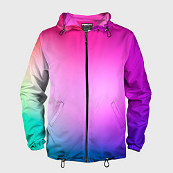 Ветровка с капюшоном мужская Colorful gradient, цвет: 3D-черный