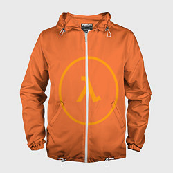 Ветровка с капюшоном мужская Half-Life оранжевый, цвет: 3D-белый