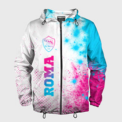 Ветровка с капюшоном мужская Roma neon gradient style по-вертикали, цвет: 3D-черный