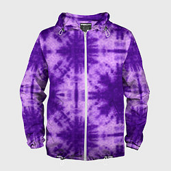 Ветровка с капюшоном мужская Тай дай фиолетовый, цвет: 3D-белый