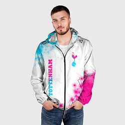 Ветровка с капюшоном мужская Tottenham neon gradient style вертикально, цвет: 3D-черный — фото 2