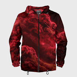 Ветровка с капюшоном мужская Красный густой дым инферно - inferno red, цвет: 3D-черный
