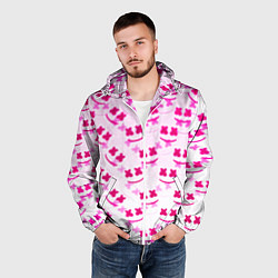 Ветровка с капюшоном мужская Marshmello pink colors, цвет: 3D-белый — фото 2