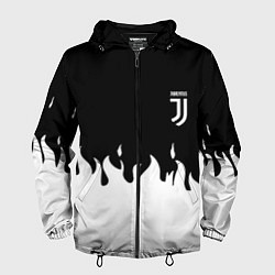 Ветровка с капюшоном мужская Juventus fire, цвет: 3D-черный